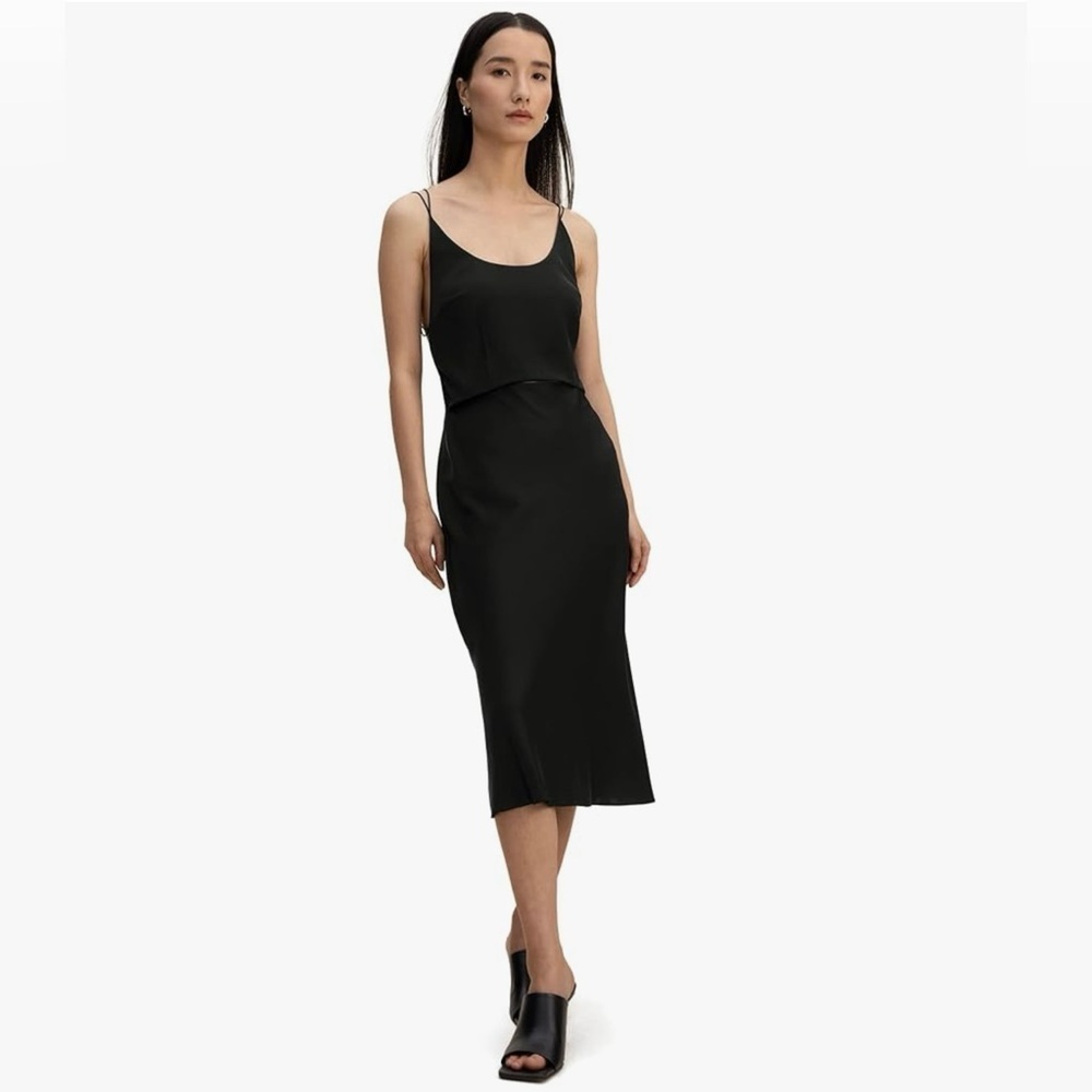 LilySilk Silk Cocktail Dress  Wrap Elegant Spaghetti Strap Dress - Picture 7 of 7